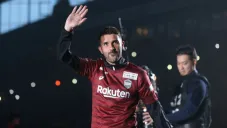 David Villa, durante homenaje con Vissel Kobe