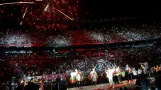 Celebración del primer aniversario de la Copa Libertadores ante Boca Juniors en el Monumental