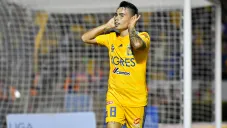 Zelarayán festeja un gol con Tigres