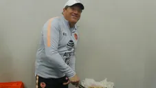 Miguel Herrera DT del América, durante un convivio