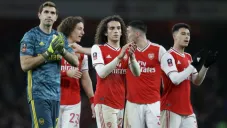 Jugadores del Arsenal celebrando la victoria