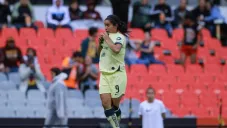 Lucero Cuevas durante un partido con América Femenil