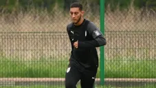 Sebastián Cáceres en un entrenamiento
