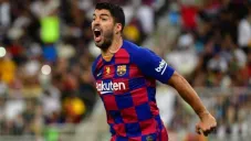 Luis Suárez festeja su gol en la SuperCopa