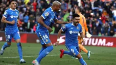 Rodríguez festeja una diana sobre el Betis