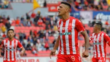 Necaxa: Mauro Quiroga festeja un gol con los Rayos