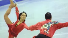 Sarah Abitbol en presentación de patinaje