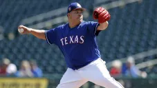 Bartolo Colón en un partido con los Texas Rangers