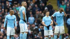 Jugadores del Man City, en lamento