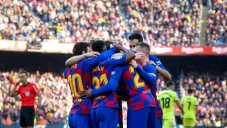 Jugadores del Barcelona en celebración