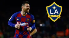Messi festeja un gol con Barcelona