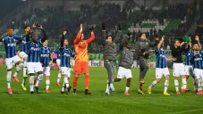 Jugadores del Inter de Milan celebran la victoria