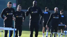 Jugadores del Inter durante un entrenamiento