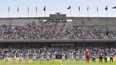 Jugadoras de Pumas Femenil en Ciudad Universitaria