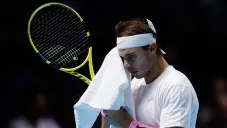 Rafael Nadal durante un partido de la gira de la ATP