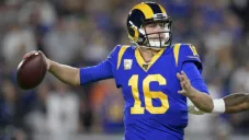 Jared Goff, durante un partido de Rams