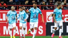 Pachuca celebra uno de sus goles en Tijuana