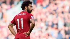 Mohamed Salah en acción con Liverpool