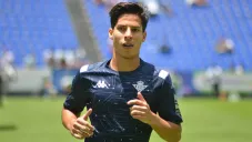 Diego Lainez en un entrenamiento con el Real Betis