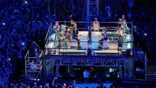 La banda Ramstein durante un concierto