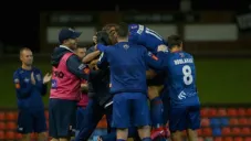 Elementos del Jets de Newcastle festejan un triunfo