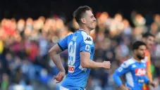 Milik en partido del Napoli