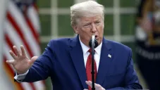 Trump, durante una conferencia