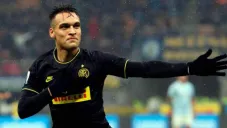 Lautaro Martínez celebrando un gol con el Inter