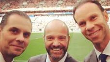 Martinoli, Luis García y Zague en una transmisión