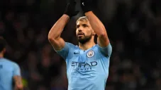 Kun Agüero durante un partido con el Manchester City
