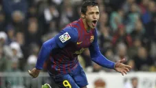 Alexis Sánchez celebra un gol con el Barcelona