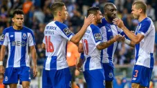 Elementos del Porto festejan un gol en la Liga de Portugal