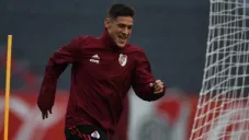 Martínez Quarta durante un entrenamiento con River Plate