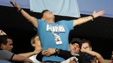 Maradona, durante el partido de Argentina y Nigeria