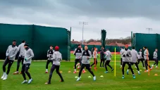 Jugadores del Liverpool durante un entrenamiento