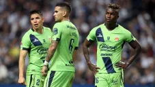 Morelia, durante el partido ante Rayados