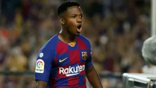 Ansu Fati en partido con Barcelona