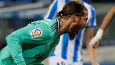 Sergio Ramos festejando su anotación