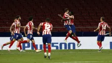 Atlético de Madrid en festejo de gol