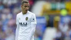 Rodrigo Moreno durante un duelo con el Valencia