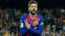Piqué en celebración de gol