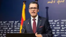 Josep Vives, en una conferencia de prensa de la entidad Blaugrana