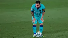 Lionel Messi en acción con Barcelona