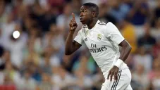 Vinicius durante un partido con el Real Madrid en LaLiga