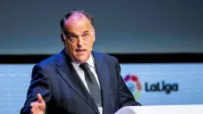 Javier Tebas en una conferencia