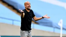 Pep Guardiola durante el duelo Manchester City-Arsenal