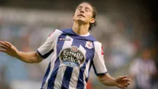 Guardado se lamenta en un juego del Deportivo La Coruña