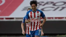 JJ Macías en celebración de gol