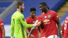 De Gea y Pogba celebrando con Manchester United