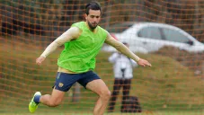 Quintana, durante un entrenamiento de Pumas